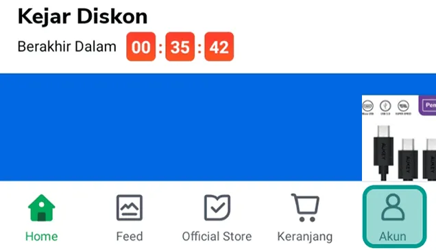 Menu Akun di Tokped