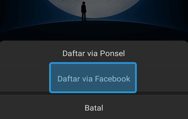 Menu Daftar Facebook