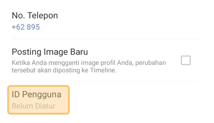 Opsi ID Pengguna Line