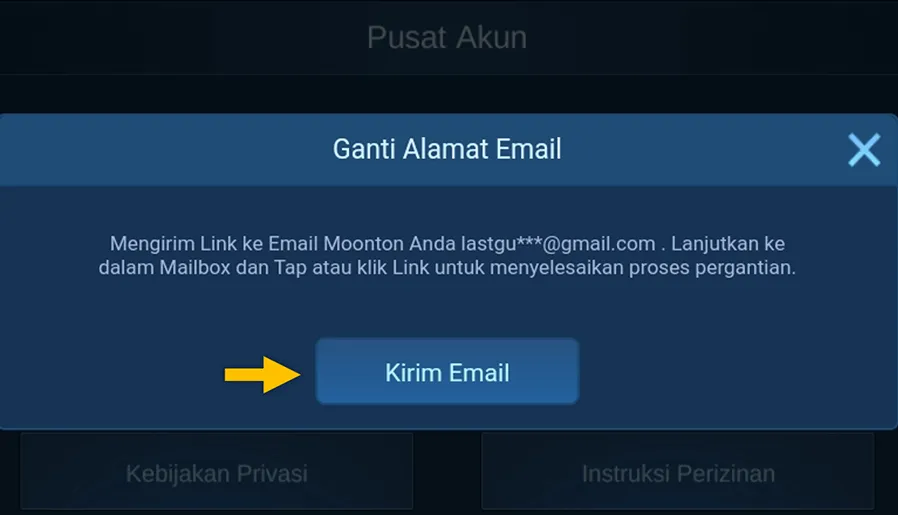 Kirim Email Konfirmasi Mobile Legends