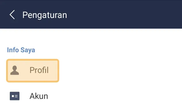 Menu Profil Akun Line