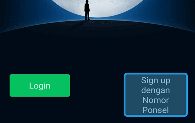 Opsi Sign Up Nomor Ponsel