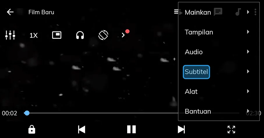 Menu Subtitle MXPlayer