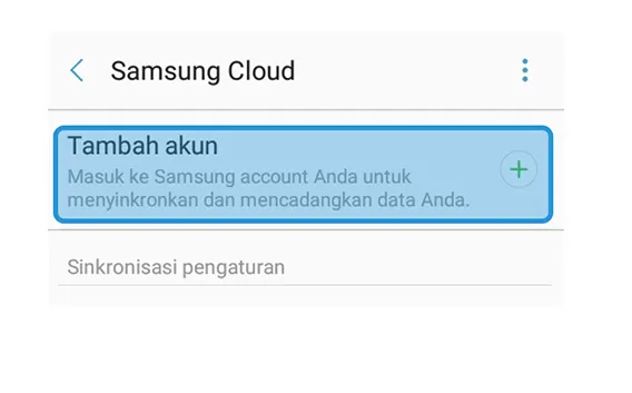 Opsi Tambah Akun Samsung