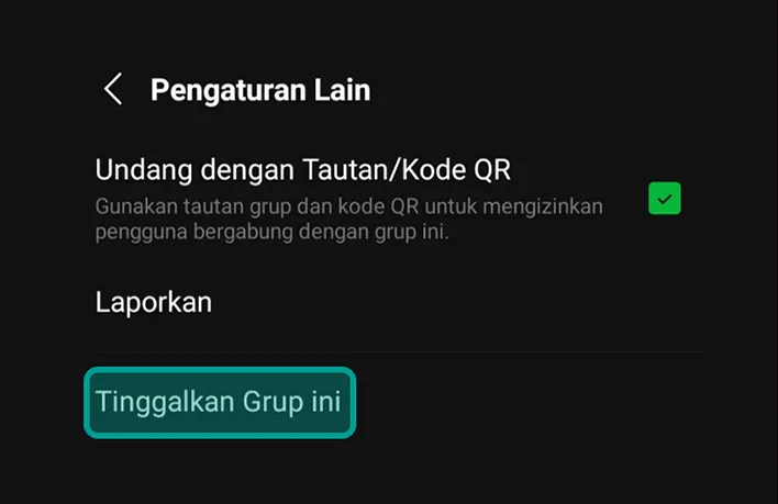 Opsi Tinggalkan Grup Line