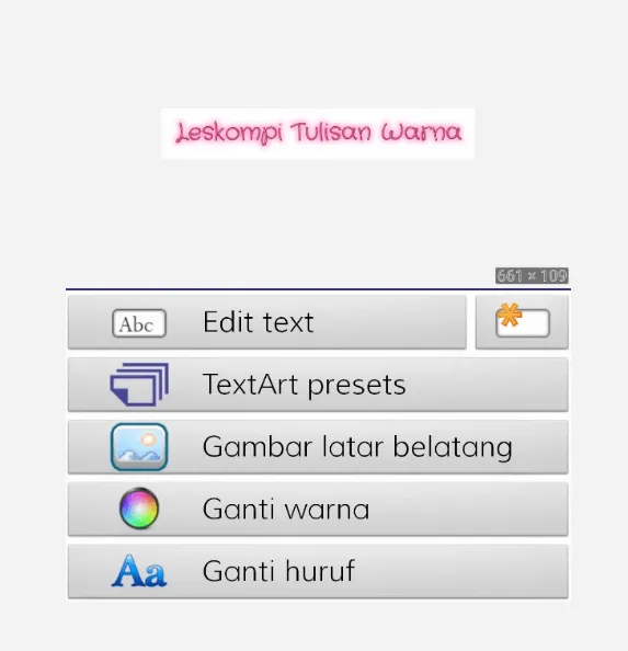Menu Utama Setting Penulisan