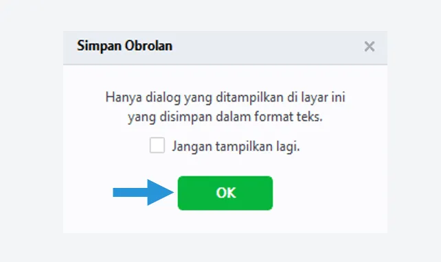 Konfirmasi Simpan Obrolan Line