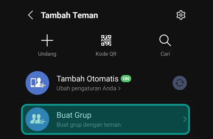 Opsi Membuat Grup Line