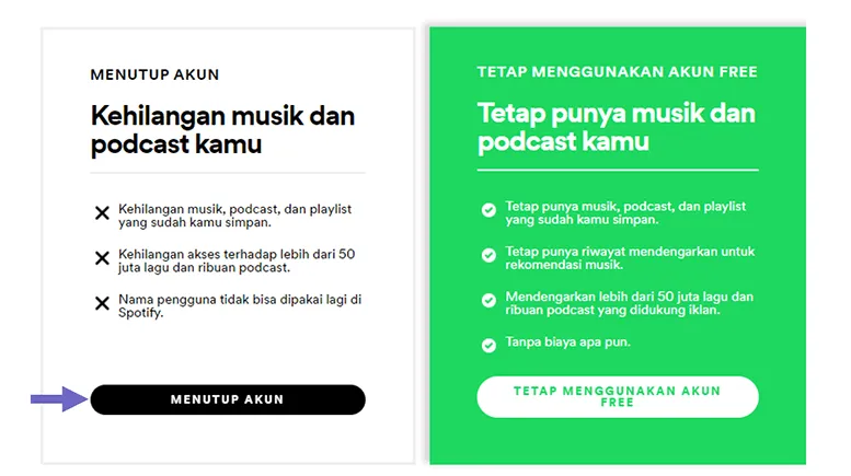 Opsi Hapus Akun Spotify yang Bisa Dipilih