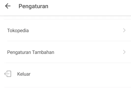 Menu Logout Tokped