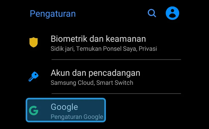 Menu Google di HP