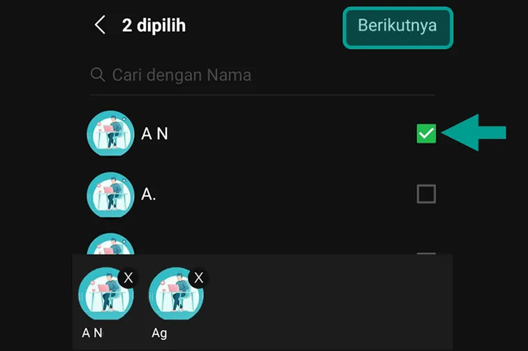 Memilih Anggota Grup Line