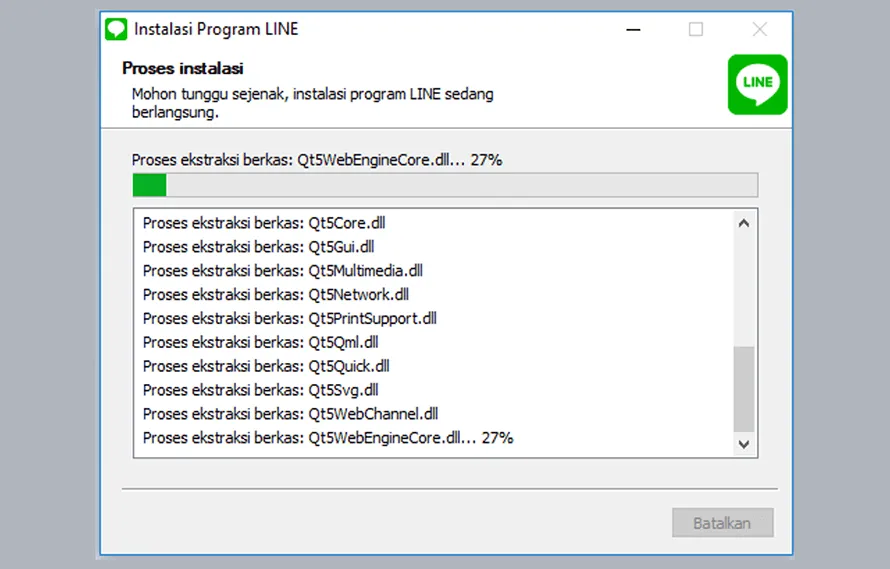 Proses Pemasangan Line