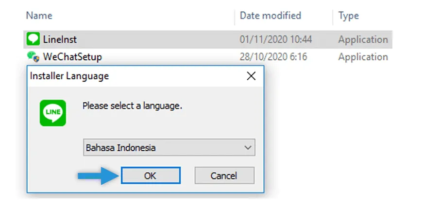 Menu Install Line PC