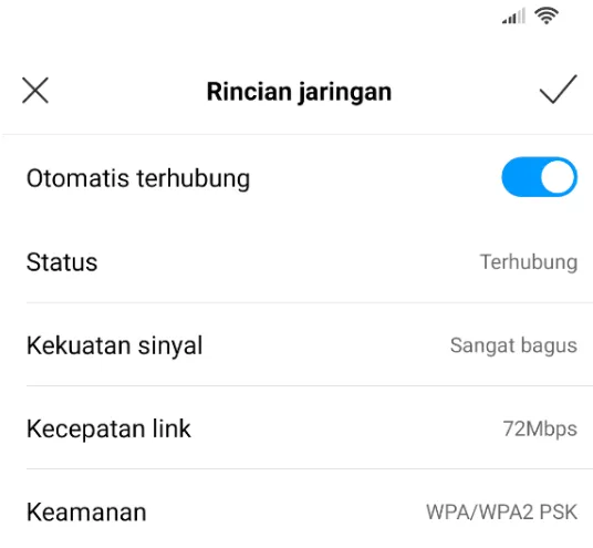 Setelan Koneksi di HP