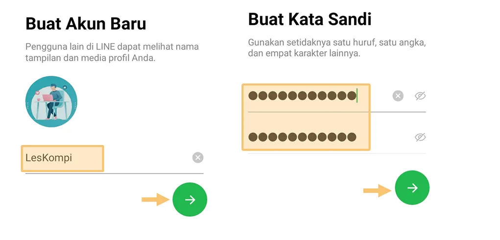 Atur Akun Baru di Line