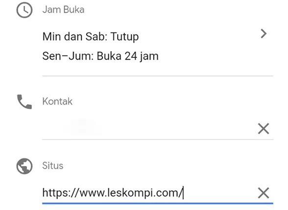 Mengatur Alamat Lokasi Maps