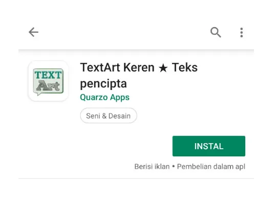 Pasang Text Art Tulisan Warna