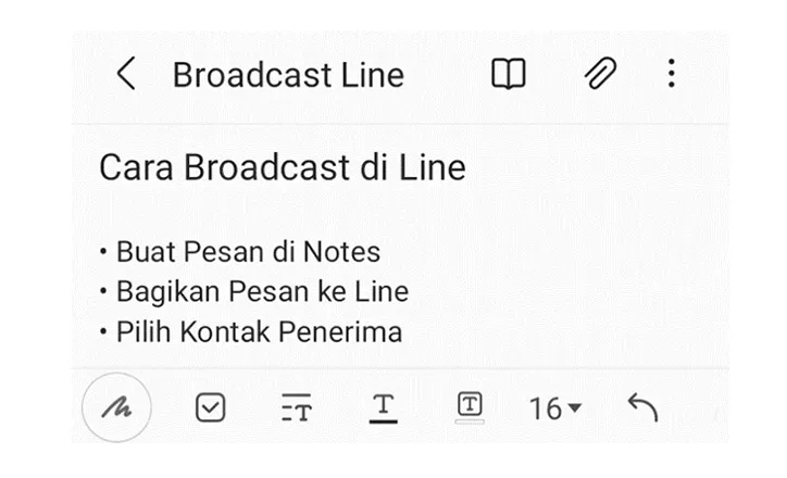 Tulis Pesan di Note