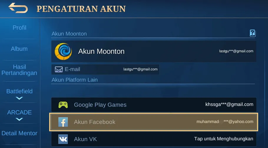 Unbind FB Akun Moonton