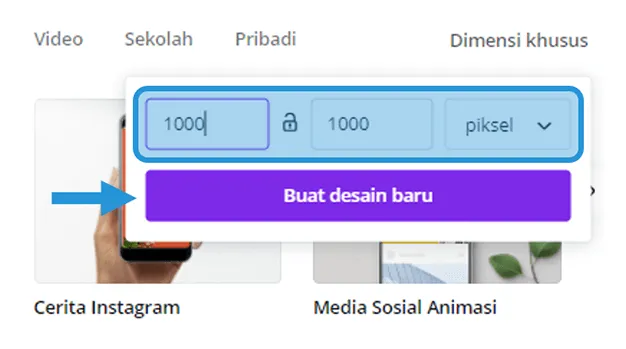 Mengatur Dimensi Canva