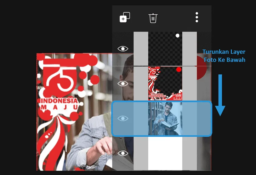 Mengatur Posisi Layer Picsart