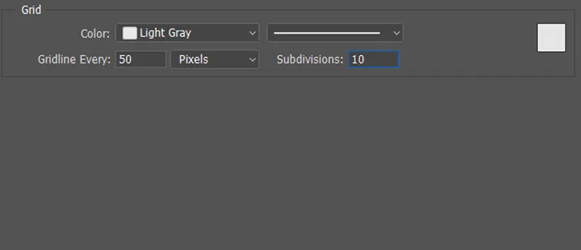 Pengaturan Grid Photoshop