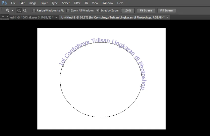 Contoh Hasil Tulisan Lingkaran Photoshop