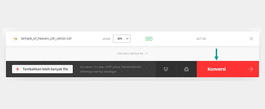 Opsi Convert CDR ke EPS