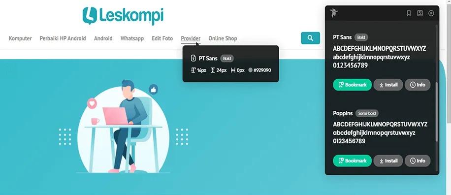 Contoh Hasil Font Ninja