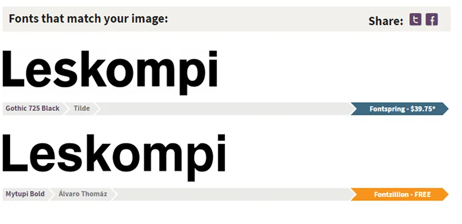 Hasil di Font Squirrel