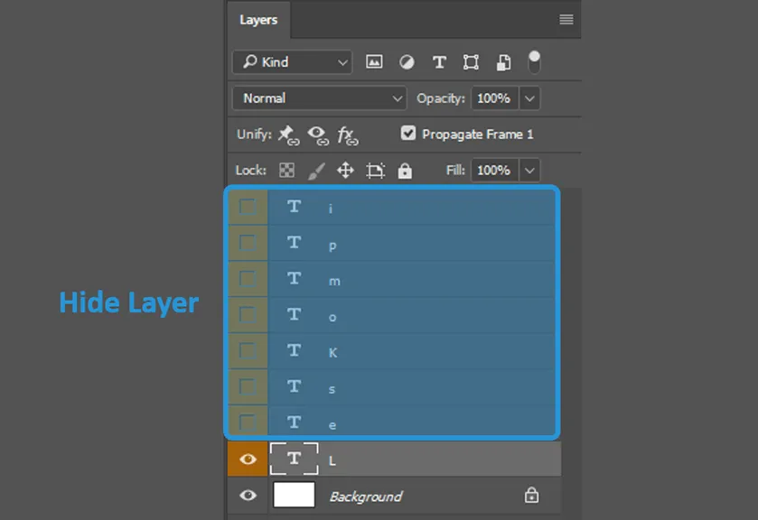 Opsi Hide Layer Photoshop