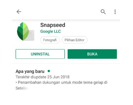 Pasang Snapseed HP