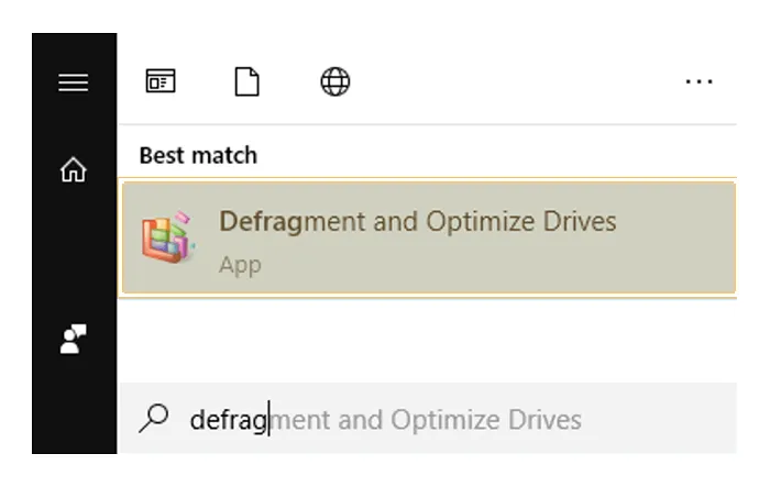 Buka Menu Defragment