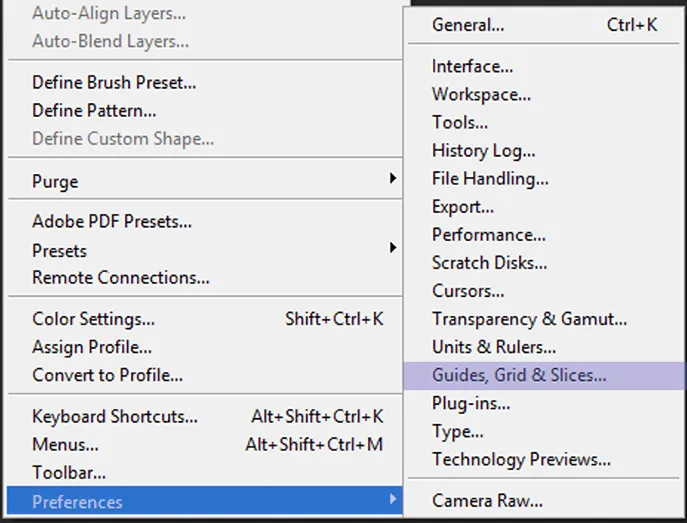 Menu Grid di Photoshop