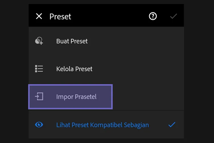 Opsi Impor Prasetel