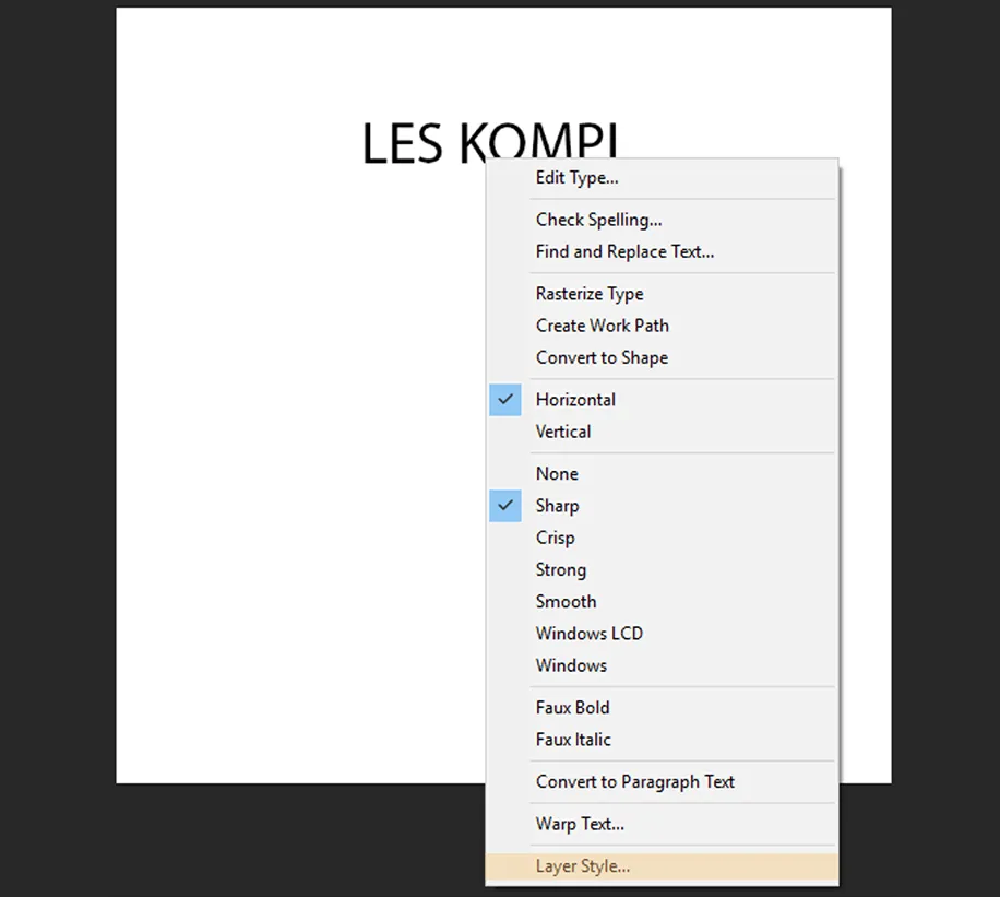 Layer Style Photoshop