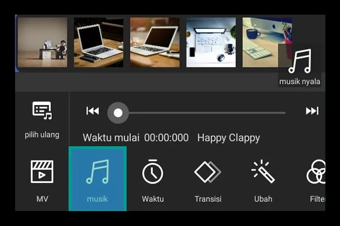 Menu Musik SlideShow PhotoGrid