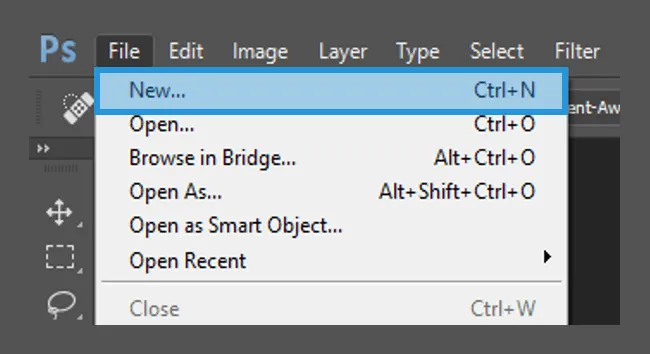 Opsi New Document Photoshop