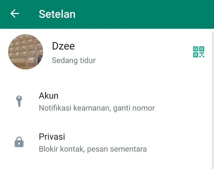 Menu Privasi WA