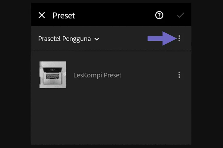 Opsi Setting Preset