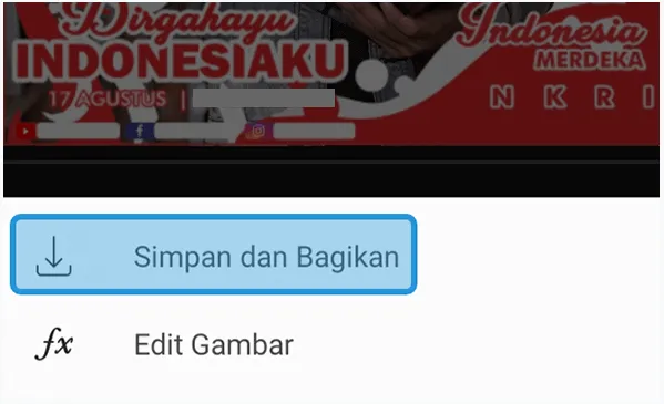 Simpan dan Bagikan Picsart