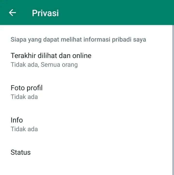 Menu Status di WhatsApp