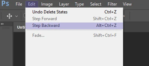 Step Backward Photoshop