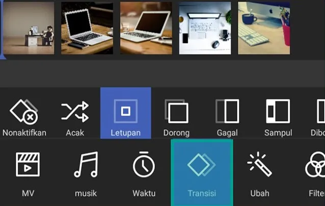 Opsi Transisi SlideShow PhotoGrid
