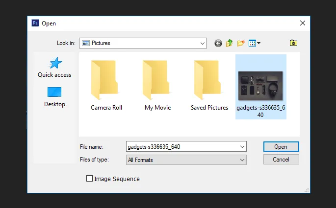 Buka Gambar Baru Photoshop yang Ingin Diatur