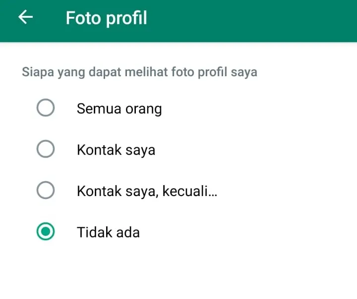 Setting Foto Profil di WhatsApp