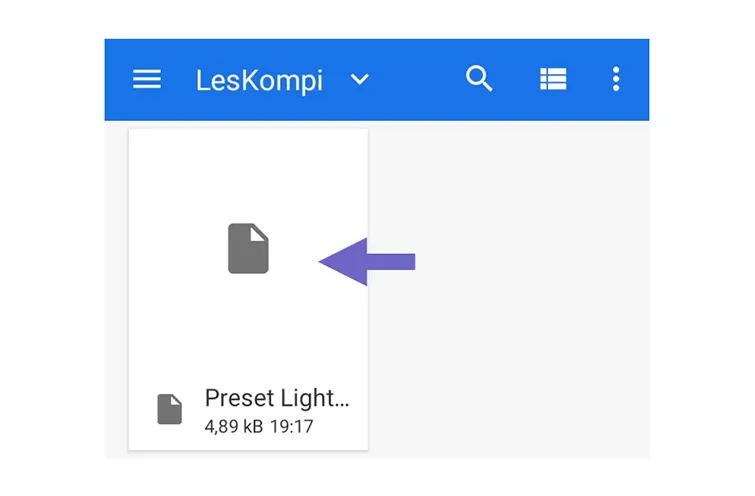 Memilih File Preset Lightroom
