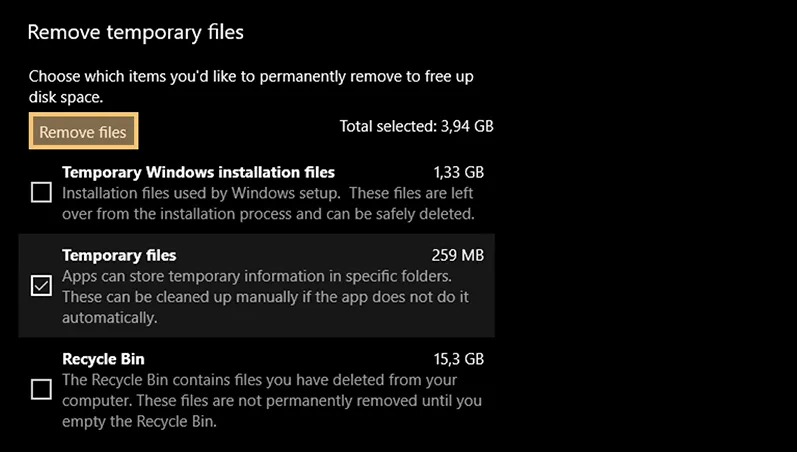 Remove Cache Windows