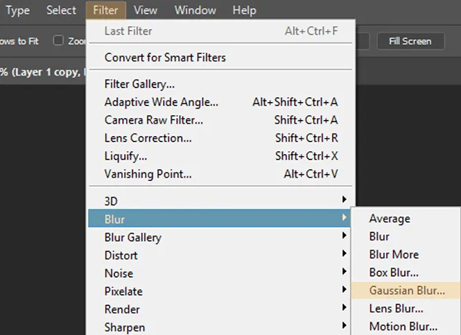 Setting Blur Photoshop